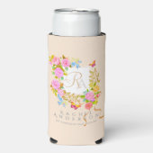 Romantics Blooming Garden Monogram Beige Selters Dosenkühler (Seltzer Vorderseite)