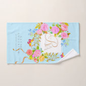 Romantics Blooming Garden Monogram Blue Badhandtuch Set (Handtuch)
