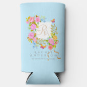 Romantics Blooming Garden Monogram Blue Selters Dosenkühler (Vorderseite)