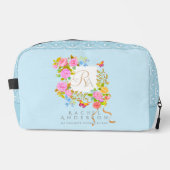 Romantics Blooming Garden Monogram Blue Waschbeutel (Vorderseite)