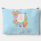 Romantics Blooming Garden Monogram Blue Zubehörtasche (Rückseite)