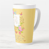 Romantics Blooming Garden Monogram Gold Latte Tass Milchtasse (Rechte Ecke)