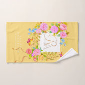 Romantics Blooming Garden Monogram Gold Yellow Badhandtuch Set (Handtuch)
