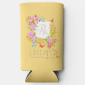 Romantics Blooming Garden Monogram Gold Yellow Selters Dosenkühler (Vorderseite)