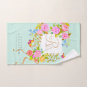 Romantics Blooming Garden Monogram Green Badhandtuch Set (Handtuch)