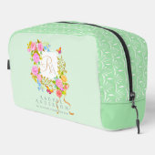 Romantics Blooming Garden Monogram Green Waschbeutel (Rechte Ecke)