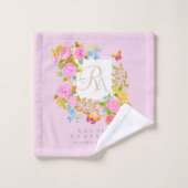 Romantics Blooming Garden Monogram Pink Badhandtuch Set (Waschlappen)