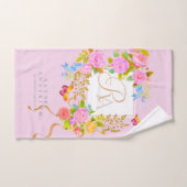 Romantics Blooming Garden Monogram Pink Badhandtuch Set (Handtuch)