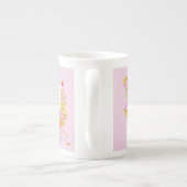Romantics Blooming Garden Monogram Pink Porzellantasse (Rückseite)