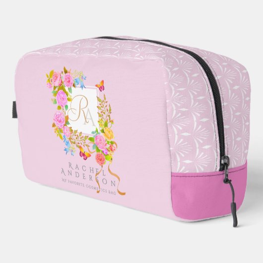 Romantics Blooming Garden Monogram Pink Waschbeutel (Rechte Ecke)
