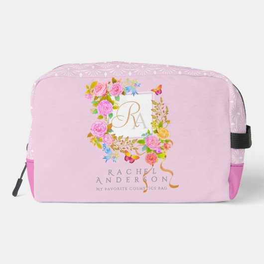 Romantics Blooming Garden Monogram Pink Waschbeutel (Rückseite)