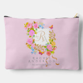 Romantics Blooming Garden Monogram Pink Zubehörtasche (Rückseite)