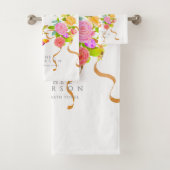 Romantics Blooming Garden Monogram White Badhandtuch Set (Insitu)