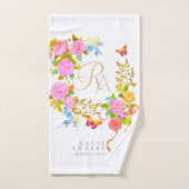 Romantics Blooming Garden Monogram White Badhandtuch Set (Handtuch)
