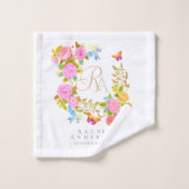 Romantics Blooming Garden Monogram White Badhandtuch Set (Waschlappen)