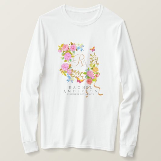 Romantics Blooming Garden Monogram White T-Shirt (Design vorne)