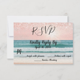 Romantik am Meer: Elegante Beach Wedding UAWG RSVP Karte
