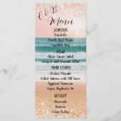 Romantik am Meer: Elegantes Beach Wedding Menu Menükarte (Vorderseite)