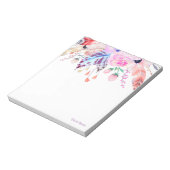 Romantik , Aquarellfarbene Blume, bohemischer Blum Notizblock (Rotiert)