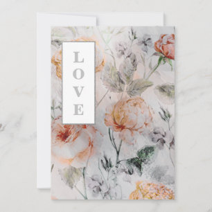 *~ Romantik AR26 Blumen QR  RSVP Vintage Hochzeit Einladung