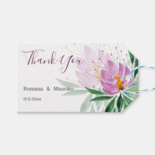 Romantik Boho Lotus Frische Pasta machen Geschenkanhänger (Vorderseite (Horizontal))