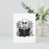 Romantik-Buch Skelettlesen Postkarte (Stehend Vorderseite)