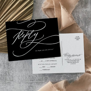 Romantik Dark Black Menu Choice UAWG Postcard Einladungspostkarte