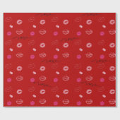 Romantik Dark Red Kisses Geschenkpapier (Flach)