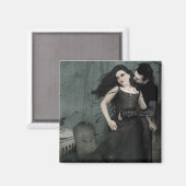 Romantik des Schwarzen Herzens Magnet (Vorderseite/Rückseite)