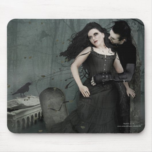 Romantik des Schwarzen Herzens Mousepad (Vorne)