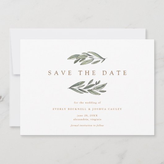 Romantik Evergreen Save the Date (Vorderseite)