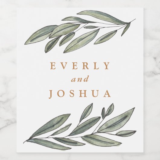 Romantik Evergreen Weinetikett (Einzelnes Label)