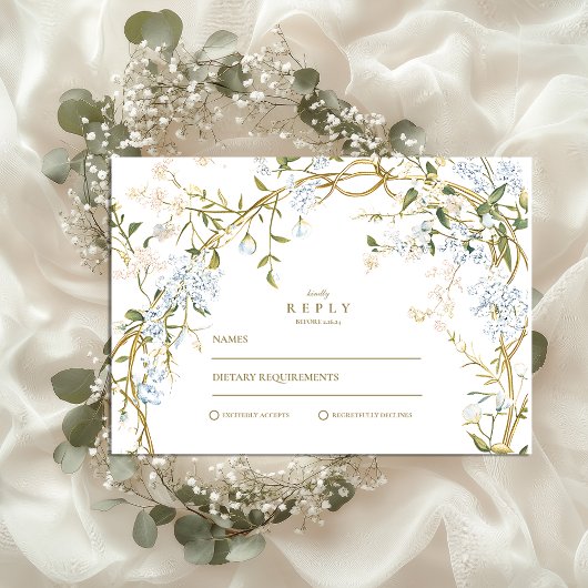 Romantik Floral Weddin RSVP Karte