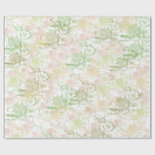 Romantik, Gold, Aquamarin, Aquarell, Chic, Blume Geschenkpapier (Flach)