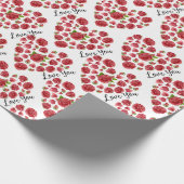 Romantik I Liebe Ihr Rote Rosen Herz Geschenkpapier (Ecke)