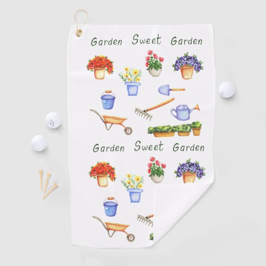 Romantik I Liebe meine Blumen Minimalistisch Niedl Golfhandtuch (Insitu)