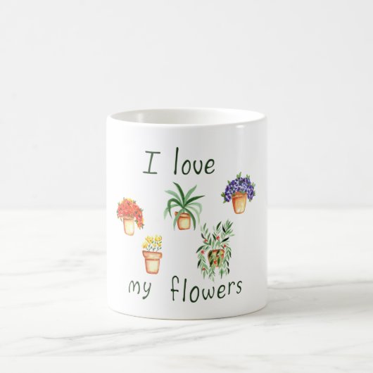 Romantik I Liebe meine Blumen Minimalistisch Niedl Kaffeetasse (Mittel)