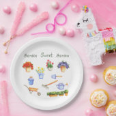 Romantik I Liebe meine Blumen Minimalistisch Niedl Pappteller (Party)