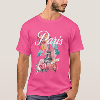 Romantik I Liebe Paris Eiffel Tower Design Art T-Shirt