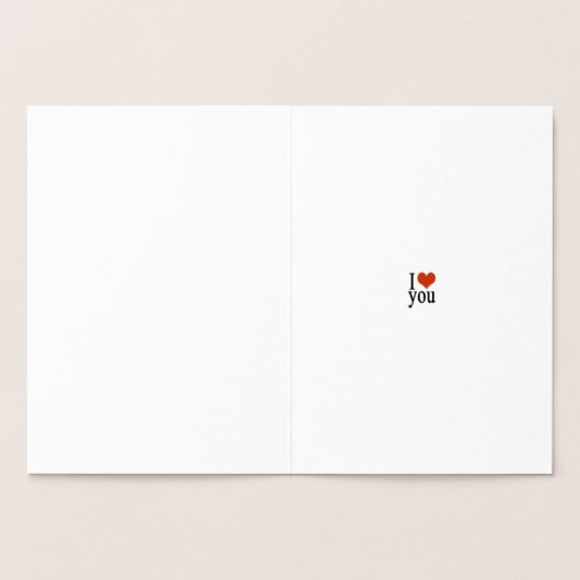 Romantik I Liebe Sie Herz Gold Folienkarte (Innenseite)
