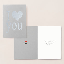 Romantik I Liebe Sie Herz Silber Folienkarte