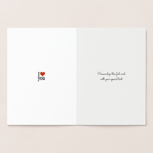 Romantik I Liebe Sie Herz Silber Folienkarte (Innenseite)