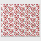 Romantik I Liebe Sie Rote Rosen hören Wrapping Pap Geschenkpapier (Flach)