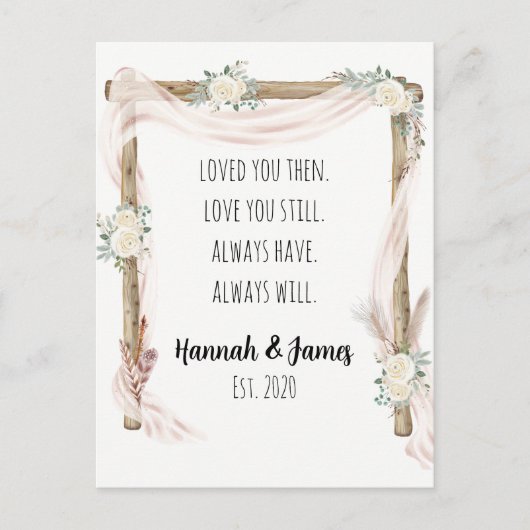 Romantik I Liebe You Anniversary Boho Warercolor Postkarte (Vorderseite)