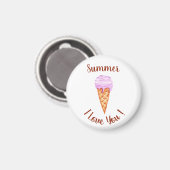 Romantik I Liebe You Ice Cream Birthday Magnet (Vorderseite/Rückseite)