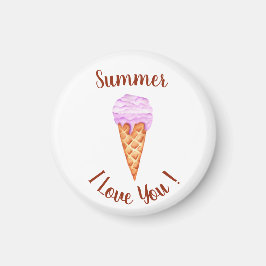 Romantik I Liebe You Ice Cream Birthday Magnet