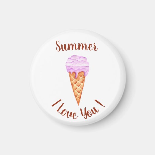 Romantik I Liebe You Ice Cream Birthday Magnet (Vorne)
