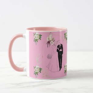 Romantik in blühendem Rosa Tasse