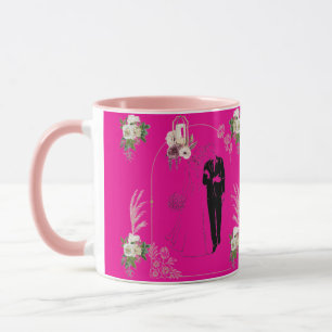 Romantik in Blüte heißes Pink Tasse