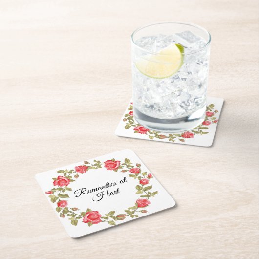 Romantik in Hart Rechteckiger Pappuntersetzer (Vor Ort)